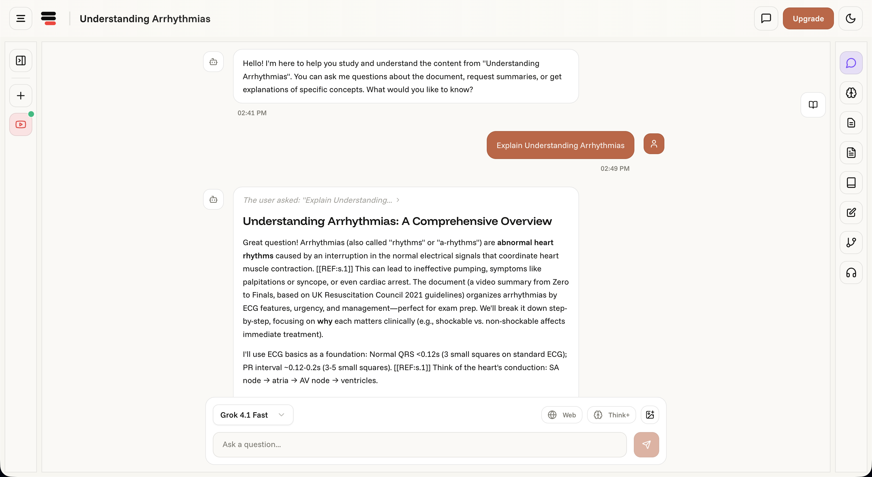 AI Chat — NoteTube learning mode